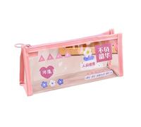 2pc Testo Creativo Trasparente Penna Bag Colore Semplice Multi Funzionale Portatile Sacchetto di Immagazzinaggio, Per non deludere Shaohua, 22.3*10cm