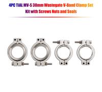 2PC TiAL MV-S 38mm Wastegate V-Band Clamp Set Kit with Screws Nuts and Seals T9