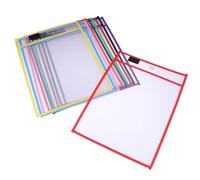 2PC Transparent File Folder Dry Wipe Pen Bag Erasable Document Storage Reused Write Drawing