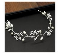 2pc Vintage Bride Handmade Gold Pearl Headband Flower Headpiece Bridal Tiara Wedding Hair Accessories Women Jewelry(Color4)