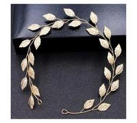 2pc Vintage Bride Handmade Gold Pearl Headband Flower Headpiece Bridal Tiara Wedding Hair Accessories Women Jewelry(Color12)
