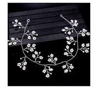 2pc Vintage Bride Handmade Gold Pearl Headband Flower Headpiece Bridal Tiara Wedding Hair Accessories Women Jewelry(Color 01)