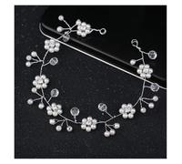 2pc Vintage Bride Handmade Gold Pearl Headband Flower Headpiece Bridal Tiara Wedding Hair Accessories Women Jewelry(Color5)