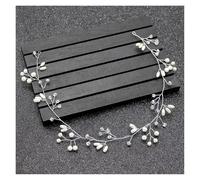 2pc Vintage Bride Handmade Gold Pearl Headband Flower Headpiece Bridal Tiara Wedding Hair Accessories Women Jewelry(Color6)
