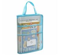 2pc Visible Test Paper Storage Bag A3 Large Capacity Transparent A4 Handbag Thickened Waterproof Document Exam Papers(A)