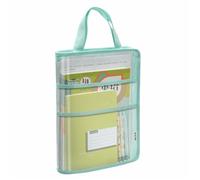 2pc Visible Test Paper Storage Bag A3 Large Capacity Transparent A4 Handbag Thickened Waterproof Document Exam Papers(Green)