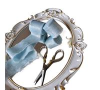 2pc Wired Iridescent Craft Ribbon Lace Chiffon Silk Wedding Decoration Hand Torn Raw Edge Bouquet Bridal Packaging(Color05)