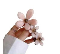 2pc Women's Hair Ties Pearl Flower Bubble Braid Telephone Line Band For Cute Fashion Style Pink Simple(Color4)