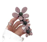 2pc Women's Hair Ties Pearl Flower Bubble Braid Telephone Line Band For Cute Fashion Style Pink Simple(Color1)