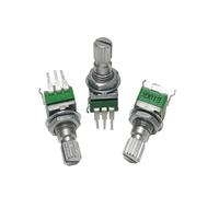 2PCS 09 tipo Potenziometro singolo collegato verticale 3 pin B10K 20K 50K 100K Lunghezza assiale 15 mm Manico a fiore(10K Ohm)