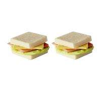 2pcs 1/12 Dollhouse Miniature Fingere Gioco cibo Bambola Cucina Mobili Accessori Mini Sandwich Simulazione Cibo Argilla Moda