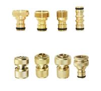 2pcs 1/2'' 5/8" 3/4'' 1'' Brass Hose Quick Connector Water Stop Fitting Copper Thread Tap Coupling Garden Watering (A) Plumbing Fittings