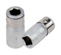 2PCS 1/4 Square to Hex Socket Adapter Cromo Vanadio | Acciaio al cromo vanadio, trattato termicamente, elevata capacità di coppia, lunghezza 25 mm, set da 2 pezzi