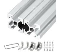 2Pcs 100mm T-Slot 2020 Alu, per Guida Lineare, Argento