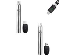 2Pcs 1100mAh Thread Soldering Iron Kits, 3 Gear Adjustable Voltages, Portable USB Rechargeable Pen, Solder Welding Tool for Home Appliance Repair (silver)