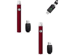 2Pcs 1100mAh Thread Soldering Iron Kits, 3 Gear Adjustable Voltages, Portable USB Rechargeable Pen, Solder Welding Tool for Home Appliance Repair (red)