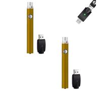 2Pcs 1100mAh Thread Soldering Iron Kits, 3 Gear Adjustable Voltages, Portable USB Rechargeable Pen, Solder Welding Tool for Home Appliance Repair (gold)
