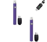 2Pcs 1100mAh Thread Soldering Iron Kits, 3 Gear Adjustable Voltages, Portable USB Rechargeable Pen, Solder Welding Tool for Home Appliance Repair (purple)