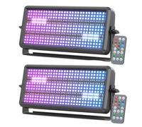 2PCS 120W LED Wallwasher Strobo Luce da Palco,Proiettore LED RGBW 4in1 Luci Discoteca con Telecomando,LED Stroboscopio Effetto Faretto Barra Luminosa per DJ Bar,Disco,Natale,Halloween,Feste,Matrimoni