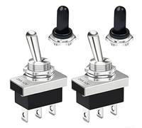2PCS 12V 25A SPDT ON-Off-ON per interruttore a levetta 3-pin 3-position con cappuccio protettivo aggiornato per circuiti automobilistici marini e di gestione dell'alimentazione