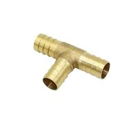 2pcs 14mm 16mm T-Shape Brass Hose Fitting tee connector 3 Way Hose Tube Copper Barbed Coupling Connector (14mm tee) Plumbing Fittings
