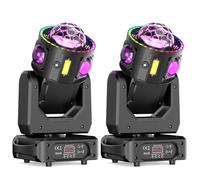 2PCS 150W Teste Mobili LED RGBW DJ Luci 3 assi Rotazione infinita Luci da Discoteca Stroboscopica per Feste Natale Spettacolo Bar Club Palcoscenico