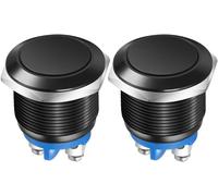 2Pcs 19MM Interruttore a Pulsante Momentaneo IP65 Impermeabile Guscio in Lega Di