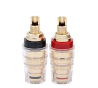 2PCS/1pair Ottone Placcato Oro 4MM Terminali Binding Post Vincolante Spina A Banana Connettore for Amplificatore Altoparlante Rosso + colore nero