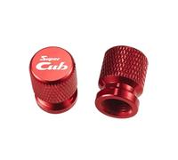 2Pcs 2025 New Motorcycle Accessories Tire Valve Air Port Stem Cover Caps Compatible With Super CUB C70 90 110 C125(Red)