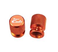 2Pcs 2025 New Motorcycle Accessories Tire Valve Air Port Stem Cover Caps Compatible With Super CUB C70 90 110 C125(Orange)