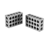 2Pcs 23 Holes Precision Blocks,Ultra Precision Hardened Steel Machinist Set Up Blocks,Milling Parallel Clamping Block Milling Machine Accessories for Milling Machine 25x50x75mm