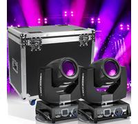 2PCS 230W 7R Beam Teste Mobili con Flightcase 17 Gobos 14 Colori Moving Head 24 prismi RGBW Luci Palco per Concerti, Palcoscenici, Club, Feste