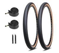 2PCS 26/27,5/29x1,95/2,1/2,25 Pollici Kit Pneumatici Per Bici Ibrida Con Camere D'aria E Leve 26/27,5/29 1,95/2,1/2,25 Pollici Ricambio Leggeri(Brown,26x1.95)