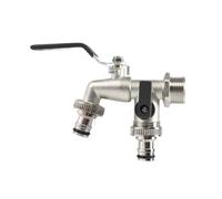 2pcs 3/4" Zinc Alloy Garden Faucet Dual Control Water Discharge Replacement Adapter Double Nipple with Handle Easy Turn On/off Per Giardino(Black)