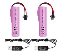 2PCS 3.7V 2000mAh SM-2P Plug Li-ion batteria con cavo di ricarica USB per DE68 DE44 DE45W DE45 DE58 DE49 DE57 DE70 Off-road veicolo camion serbatoio RC telecomando auto giocattolo Batteria