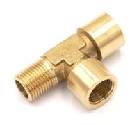 2pcs 3/8" Female-Female-Male Tee 3 Way Brass Pipe Fitting Connector Water Fuel Gas