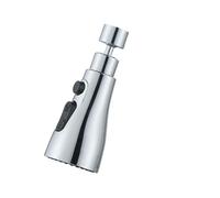 2pcs 3 In 1 Kitchen Faucet Extender 360 Degree Rotate Pull Out Tap Multi-mode Strong Flushing Booster Accessories Per Cucina(Silver)
