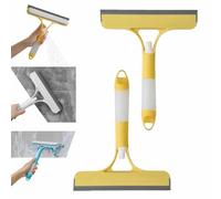 2pcs 3 in 1 Window Cleaning Scraper,Multifunctional Shower Squeegee,Glass Scraper,Squeegee and Scrubber with Built-in Spray Bottle,Cleaner Tool for Car,Home,Kitchen,Bathrooms Window (Yellow)