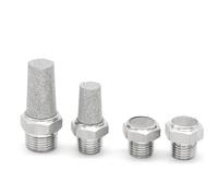 2PCS 304 In Acciaio Inox Componente Pneumatico Elettrovalvola Silenziatore BSL1/2/3/4/6 Min/1 pollici Ad Alta Temperatura Silenziatore BSL(Flat Head 3 Point)
