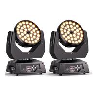 2PCS 36X10W Teste Mobili DMX512 RGBW 4 in 1 Zoom Beam Wash Effetto Luci Discoteca lluminazione palcoscenico per Professionali DJ Natale Feste Club Concerti