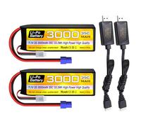2PCS 3S Lipo Batteria 11.1V 3000mAh 35C con spina EC3 con cavo di ricarica USB per RC Auto Camion RC Barca RC Quadcopter FPV Drone Batteria
