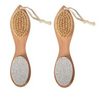 2Pcs 4-in-1 Foot File Callus Remover Set - Pumice Stone Dead Skin Exfoliator With Brush For Cuticles And Nail Care Tool
