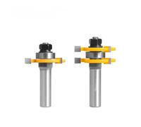 2PCS 47MM 3 denti lama a forma di T 1/4 maniglia taglierina Router Bit lavorazione del legno fresa for faccia(White)