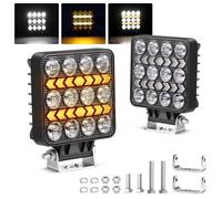 2PCS 48W Faro di Inondazione da Lavoro Led, 6000K/3000K Giallo Bianco LED Fuoristrada a Fascio Largo Impermeabile IP67 Faretti LED per Camion Macchine Agricole Escavatori Rimorchi Furgoni