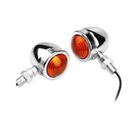 2PCS 4PCS Retro Motorcycle 12V Indicatori di direzione a filo singolo Accessori Lampada indicatore lampeggiante universale impermeabile compatibile con i modelli di motociclette(Silver 2PCS)