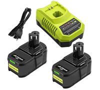 2pcs 5,5 Ah P108 Ricambio per Ryobi Batteria 18 V con caricabatteria 18 V 3A per Ryobi P108 P107 P105 P100 P101 RB18L40 RB18L50 Batteria Indicatore LED
