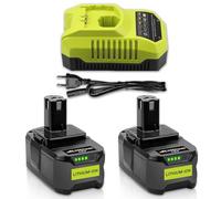 2pcs 5.5Ah Batteria di Ricambio per Ryobi 18V Batteria P108 con 3A per Ryobi Lithium-Ion e NI-Mh Caricabatterie 9.6V-18V BCL14181H Compatibile con RB18L50 RB18L40 RB18L25 RB18L15 RB18L13