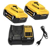 2pcs 5000mAh sostituzione per Dewalt batteria 18V + 1pcs 10.8~20V 3A DCB107 per Dewalt caricabatterie con indicatore LED
