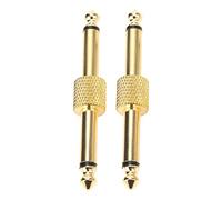 2PCS 6.35mm Adattatore per Effetti Spina per Pedale Effetti Connettore Adattatore per Effetti Audio Riduzione del Rumore Pedale per Chitarra Spina di Conversione Coulper (GOLD)