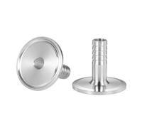 2pcs 6-38mm Hose Barb to 3/4" & 1.5" Tri Clamp Adapter, TC34 & TC25.4, 304 Stainless Steel Sanitary Fitting for Homebrew(TC34mm-38mm,304)